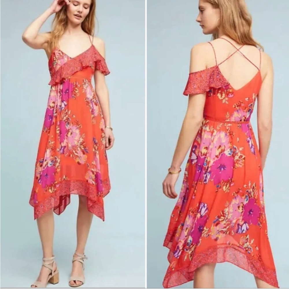 Anthropologie Maeve Floral Handkerchief Dress - Size 4